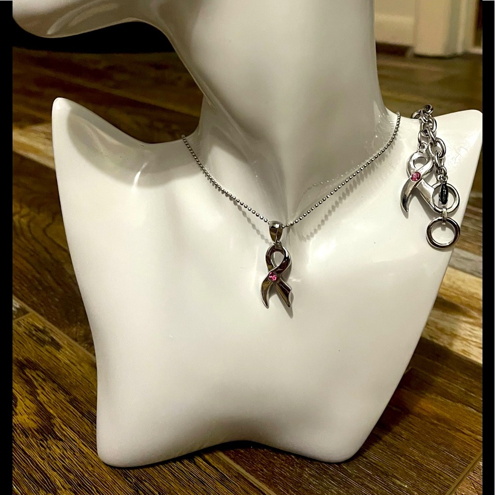 Breast Cancer Awareness Necklace & Bracelet